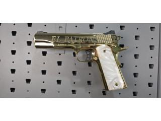 RARE - KIMBER CUSTOM 1911 "EL PATRON" .38 SUPER GOLD PLATED #210 OF 380